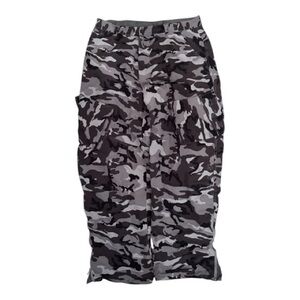 Y2K Snow Camo Flared Baggy Cargo Pants